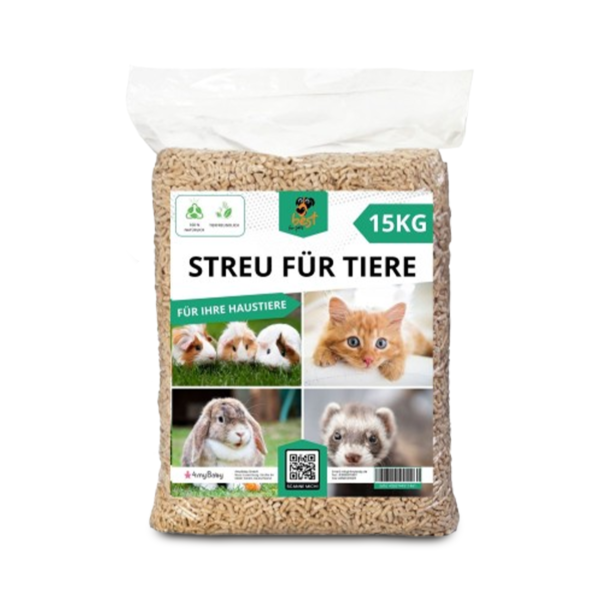 Best for Pets Streu für Tiere, 15 kg, 100% natürlich, Hochabsorbierend, Geruchsneutralisierend, Umweltfreundlich und Einfach zu Verwenden, Streu für Haustiere