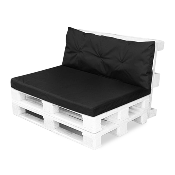Best for Garden Sitzkissen mit Rückenteil | 2 Personen Bankauflage 100x60x50cm | UV-beständig | Schaumfüllung |Schwarz