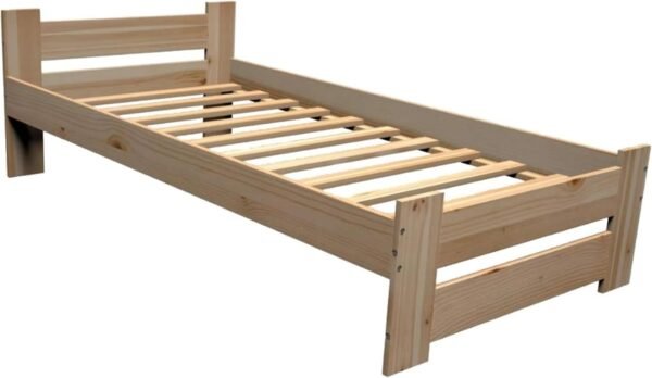 Best For Home - Massivholzbett | Futonbett | Naturholzbett bettgestell | Hochbett aus 100% Naturholz | kopfteil Bett | Bett mit lattenrost Und kopfteil |Seniorenbett | bettgestell (80x200 cm)