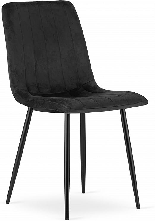 2er-Set Schwarze Esszimmerstühle – Modern & Bequem für Zuhause (38,5x43x90 cm)