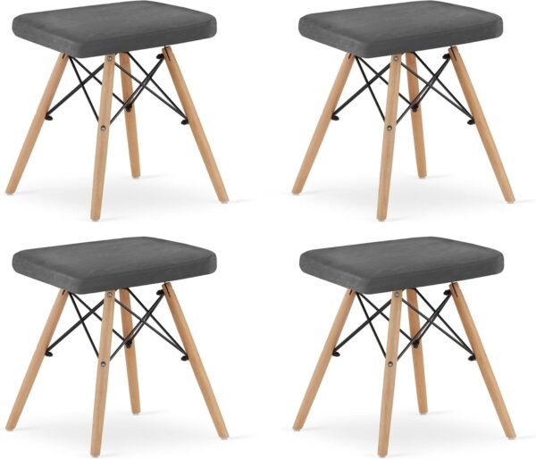 Hocker - graues 4 er-Set