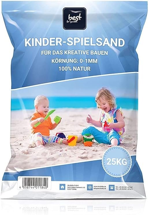 Best for Garden 25kg Spielsand Quarzsand für Sandboxen Sandkasten Dekosand TOP Qualität (150 kg)
