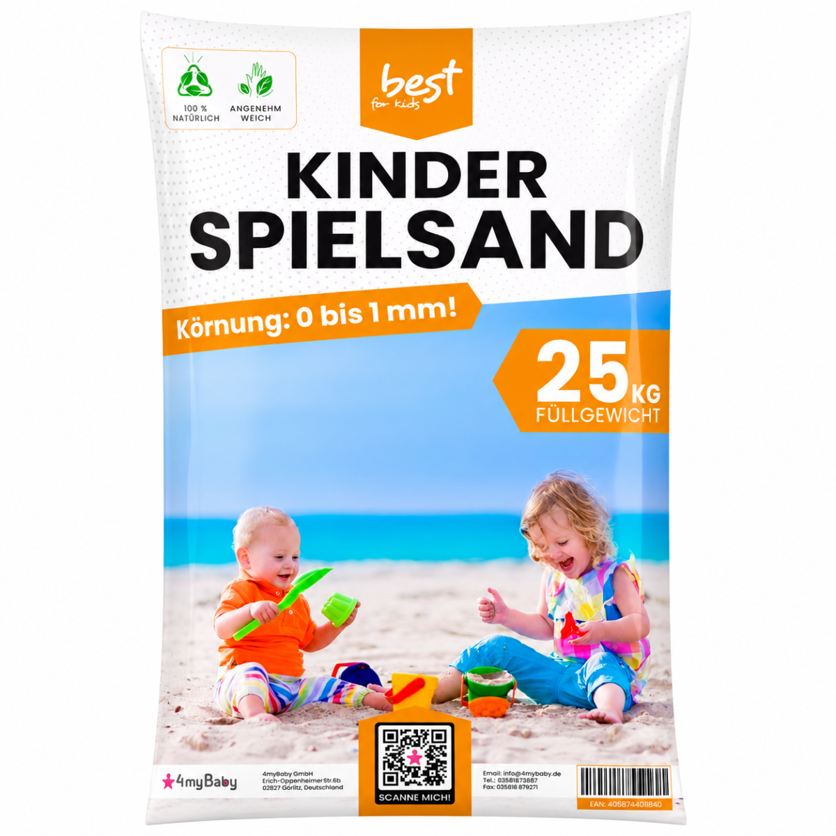 Best for Kids Spielsand Produktverpackung