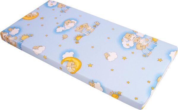 Baby Mattress 60x120 cm – Soft Cotton Cover Blue