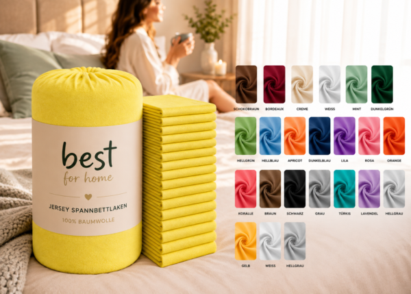 Best for Home elastisches Jersey Spannbettlaken | Spanbettlaken 80x200 cm | 100% Baumwolle und Jersey Spannbettlaken und Jersey Spann bettlaken | Warme Spann bettlaken