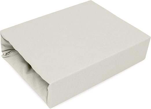 Best for Kids Spannbettlaken Spannbetttuch 100% Baumwolle Jersey in 22 Farben und 9 Größen (90x160, Ecri)