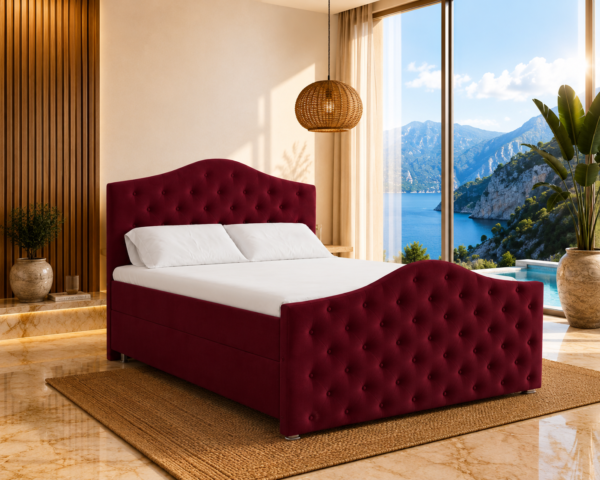 Roma Boxspringbett | Bonellfederkern inkl. 7-Zonen Topper T-30 | Boxspringbett mit Bettkasten | Polsterbett | Boxspringbett mit Matratze | Bettkastenbett mit Lieferung und Montage