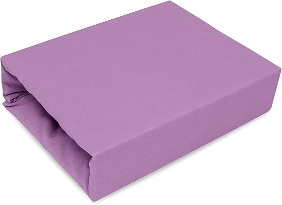 Best for Kids Spannbettlaken Spannbetttuch 100% Baumwolle Jersey in 22 Farben und 9 Größen (80x180, Violett)