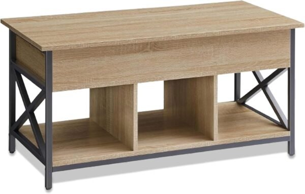 Couchtisch Holz | Kaffeetisch Wohnzimmer & Stauraum | Rechteckiger Kaffeetisch mit modernem Design | Couchtisch 60 cm hoch, Ideal für Ihr Zuhause