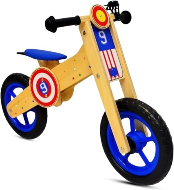 Best For Kids Kinder Laufrad 12 Zoll Holz | Balance Bike für Kinder 2–5 Jahre Gelb | Verstellbar Leicht Rutschfeste Griffe Gleichgewichtstraining