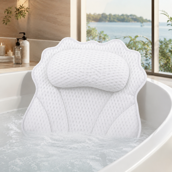 Badewannenkissen | Ergonomisches Luxus Badewannenkissen mit Kopf, Nacken, Schulter und Rückenstütze