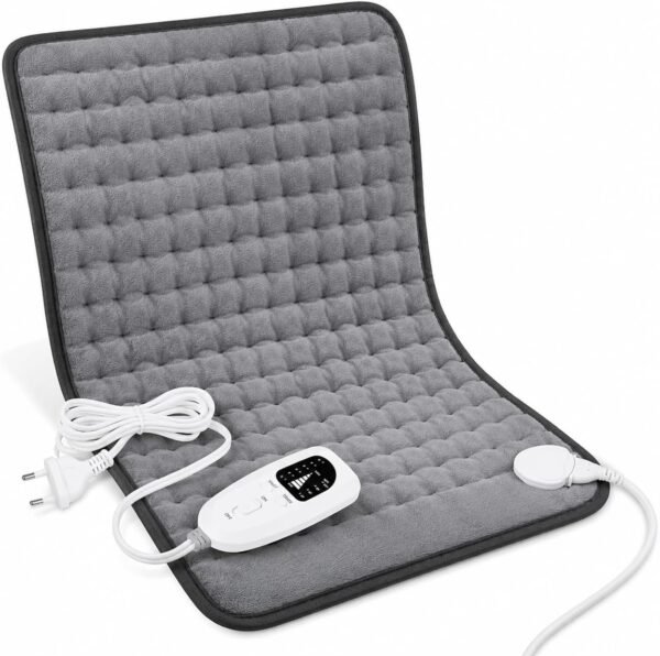 4myBaby GmbH Heizkissen 60 x 30 cm | 6 Temperaturstufen 40–60 °C | 4 Timer-Einstellungen 30–120 Min. | Flanell, 180 W | Grau